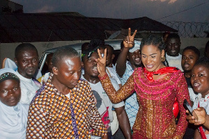 Former Ghanaian actress/communications expert, Ebi Bright (Right)