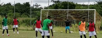 Zimbabwean players training ahead of the game