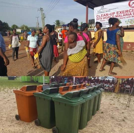 The Gold mining company donated waste bins after the cleanup exercise