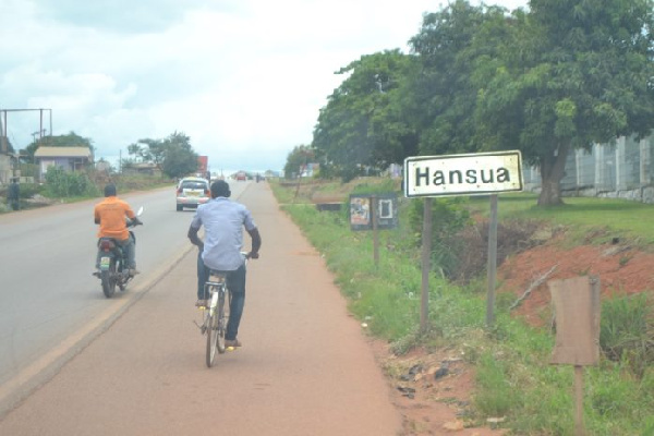 The Hansua road project was awarded to Messrs. Kofi Job Company Ltd in 2011 at GH