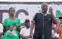 John Mahama addressing some party faithfuls after the health walk