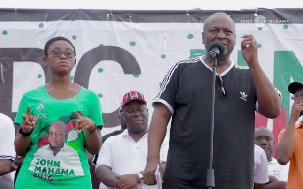 John Mahama addressing some party faithfuls after the health walk