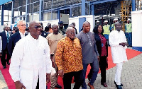 President Akufo-Addo with Nazaire Djako (left), Supply Chain Director, Unilever Ghana and others