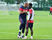 Black Stars winger, Osman Bukari and coach Stankovic