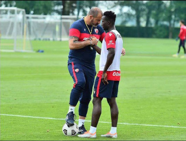 Black Stars winger, Osman Bukari and coach Stankovic