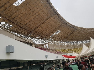 The Essipong Sports Stadium is in ruins