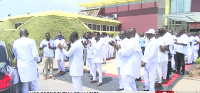 Presidential staffers at the office of the vice president awaiting his arrival