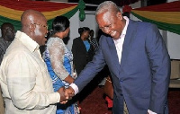 President Mahama (right) shakes hands with AKufo-Addo