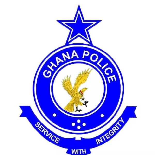 The suspect, Thomas Osei is in the grips of the police at the Nungua Police station