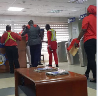 Some staff of the Ghana Ports and Harbours Authority clad in red attires