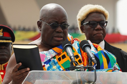 President Nana Addo Dankwa Akufo-Addo during the swearing-in ceremony a year ago