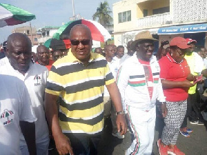 John Dramani Mahama and other participants at the Cape Coast Unity walk