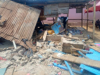 File photo: A collapsed building