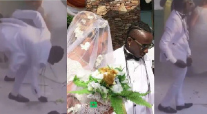 Patapaa with his newly-wedded wife