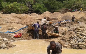 Small scale mining site.