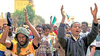 People protesting against food shortage