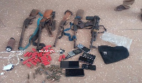 The weapons seized from the two suspects