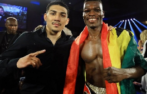 Richard Commey (right) will make his second title defence against Teofimo Lopez