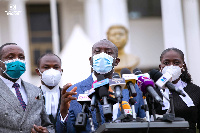 Kojo Oppong Nkrumah, Minister for Information-designate addressing the press