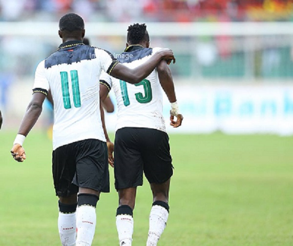 Asamoah Gyan and Raphael Dwamena