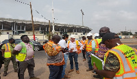 Members of KoKMA and contractors inspecting the roads