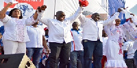 Nana Akufo-Addo, with wife Rebecca, Bawumia and Samira