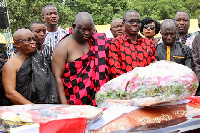 Maxwell Blagodzi, Volta Regional Deputy Minister (In a pink and black cloth)