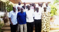 President Kuffour in a pose with the 1965 Afcon players