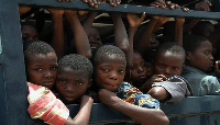 File photo of children in a bus