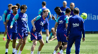 Yan wasan kungiyar Barcelona a training