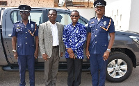 The General Secretary, Apostle Kumi-Larbi handed over the vehicle to the police