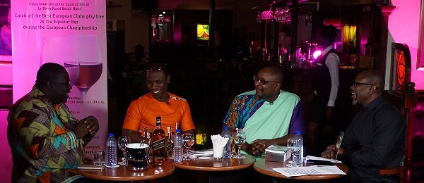 Host of The Lounge, Kwaku Sakyi-Addo having a panel discussion with his guests