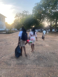 Oheneba Nkrabea is spotted with his mother at the Achimota School