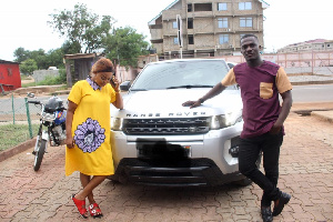 Nana Ama McBrown on Celebrity Ride With Zionfelix show with her new Range Rover