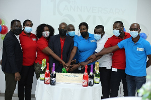 Management Of Vivo Energy Ghana Cutting The 10th Anniversary Cake 87