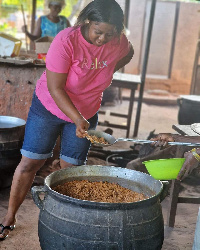 Auntie Bee ensuring that the food prepared was delicious