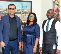 Olumide OlatunjI, Matilda Asante Asiedu and  Jamil Maraby, Director of Marketing at GFA in a pose