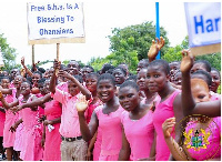 Free SHS beneficiaries welcome Akufo-Addo to their school | File photo