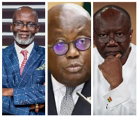 Gabby Asare Otchere-Darko, President Akufo-Addo and Ken Ofori-Atta