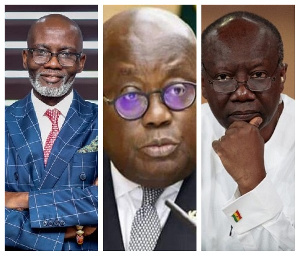 Gabby Asare Otchere-Darko, President Akufo-Addo and Ken Ofori-Atta