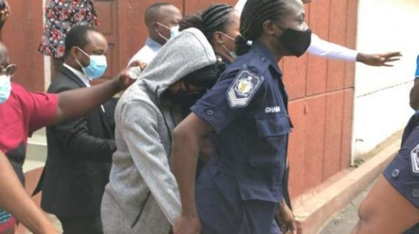 Akuapem Poloo leaving the court on Friday, April 16