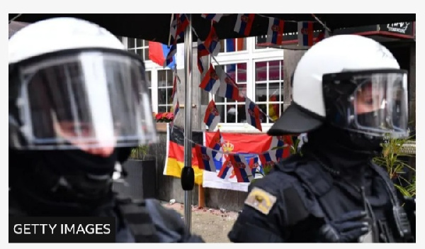 England fans clashed with Serbia fans