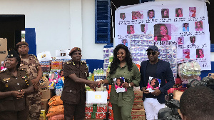 Jackie Appiah donated some items to the Senior Correctional Centre of the Ghana Prison Service