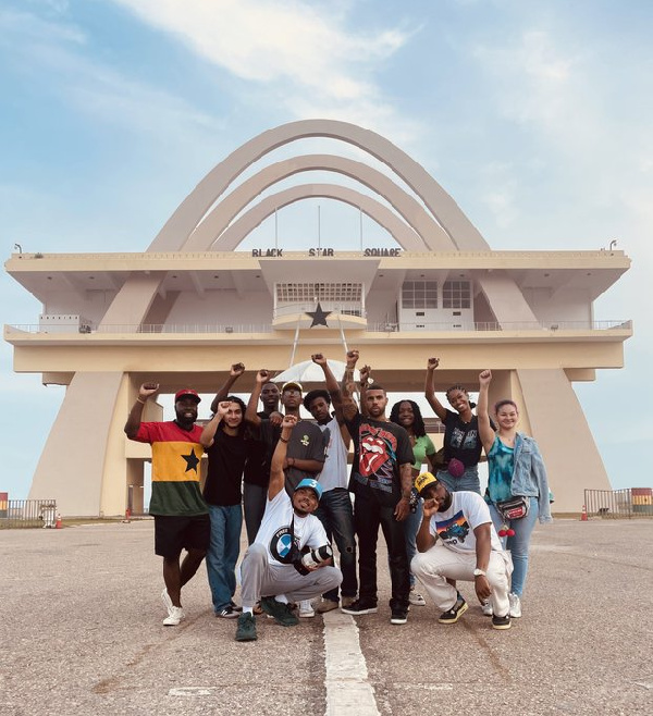 Chance the Rapper and Vic Mensa arrive in Ghana with eight high school students