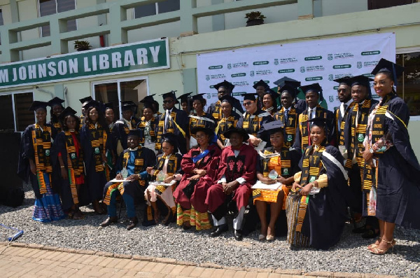 Female medical student of the Family Health Medical School in a group photograph