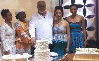 Jerry John Rawlings and his family at his birthday party