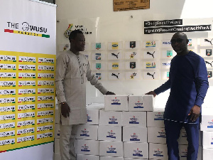 The player donated 125 cartons of sanitizers to the GFA