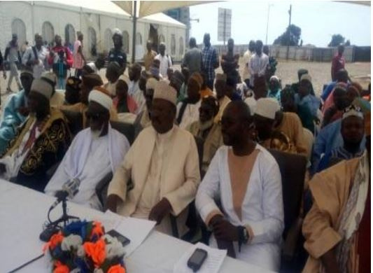 Sheikh I.C Quaye flanked by National Chief Imam and Alhaji Ibrahim Adjei