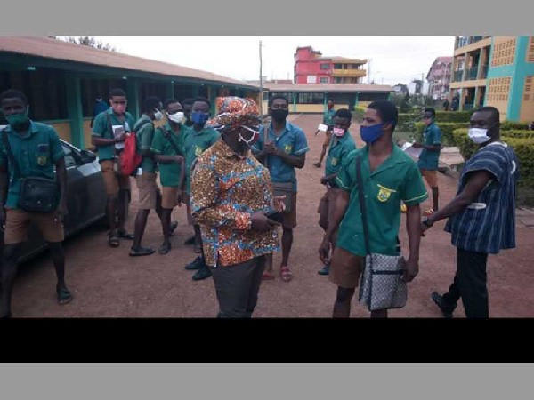 Mad. Owusu-Banahene interacting with candidates