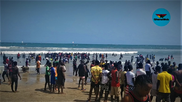 Some residents of Chorkor at the beach